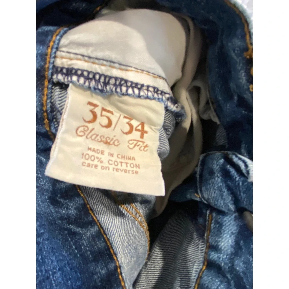Tommy Bahama Classic Fit‎ Mens Jeans Medium Wash Denim Distressed Hem 35x34